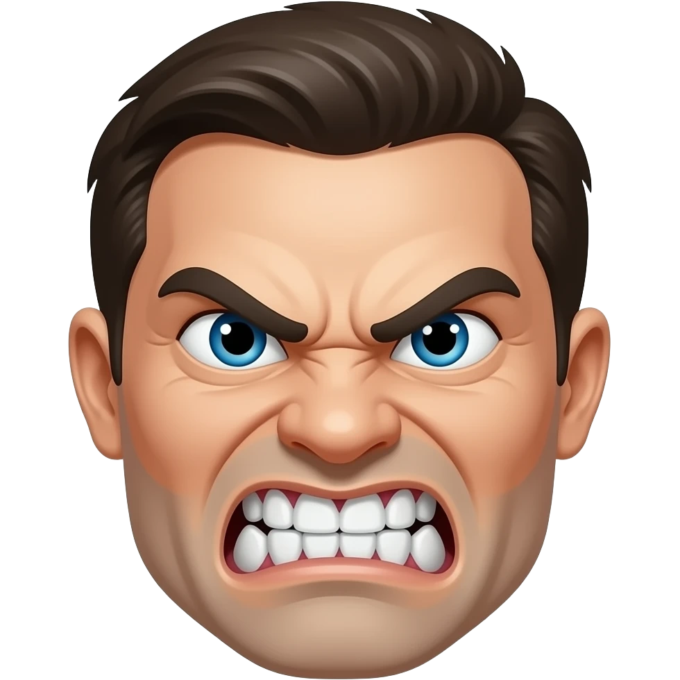 Angry biting face emoji