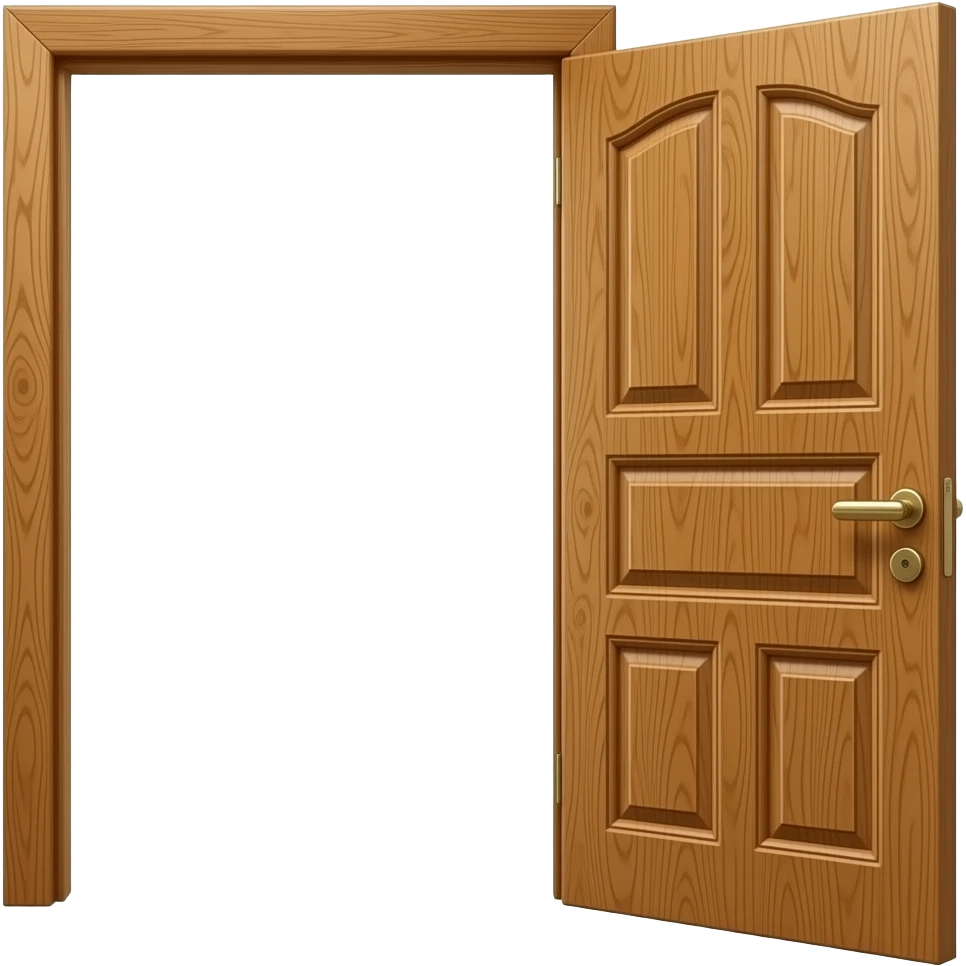 une porte ouverte couleur bois emoji