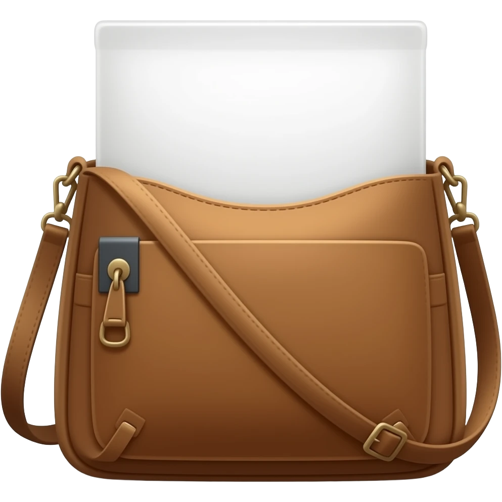 Brown one shoulder small messenger sling bag emoji