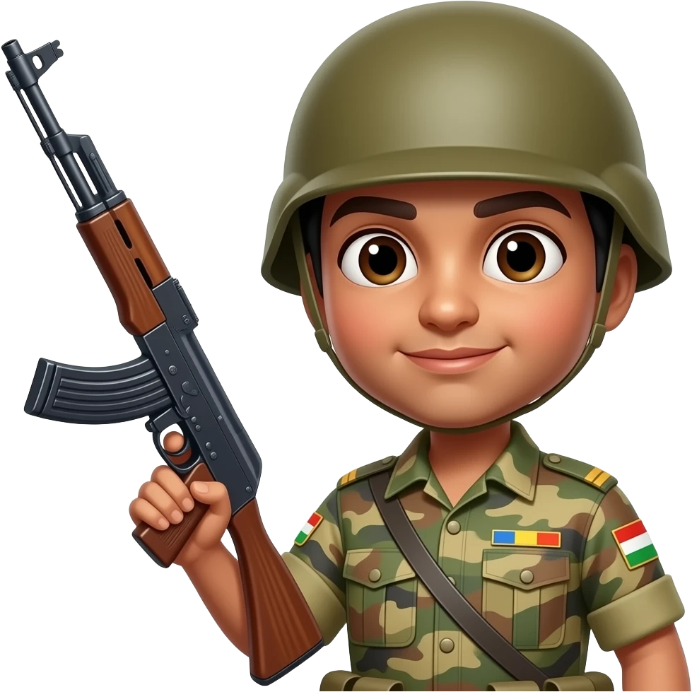 India Solider holding gun emoji