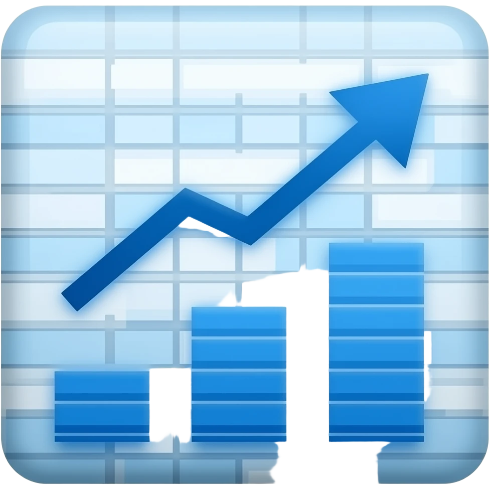 Financial data on a spreadsheet with a blue tint. emoji