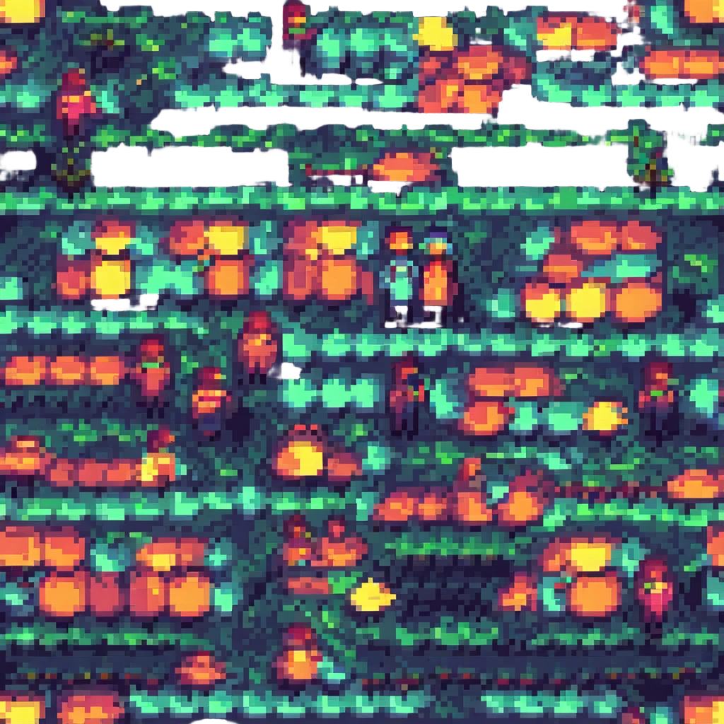 Convert the image to pixel art style with vibrant colors. Keep both people and the background recognizable and clear in pixel art form. emoji