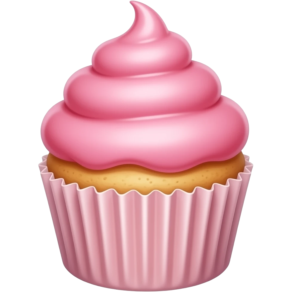 Cupcake with pink icing emoji