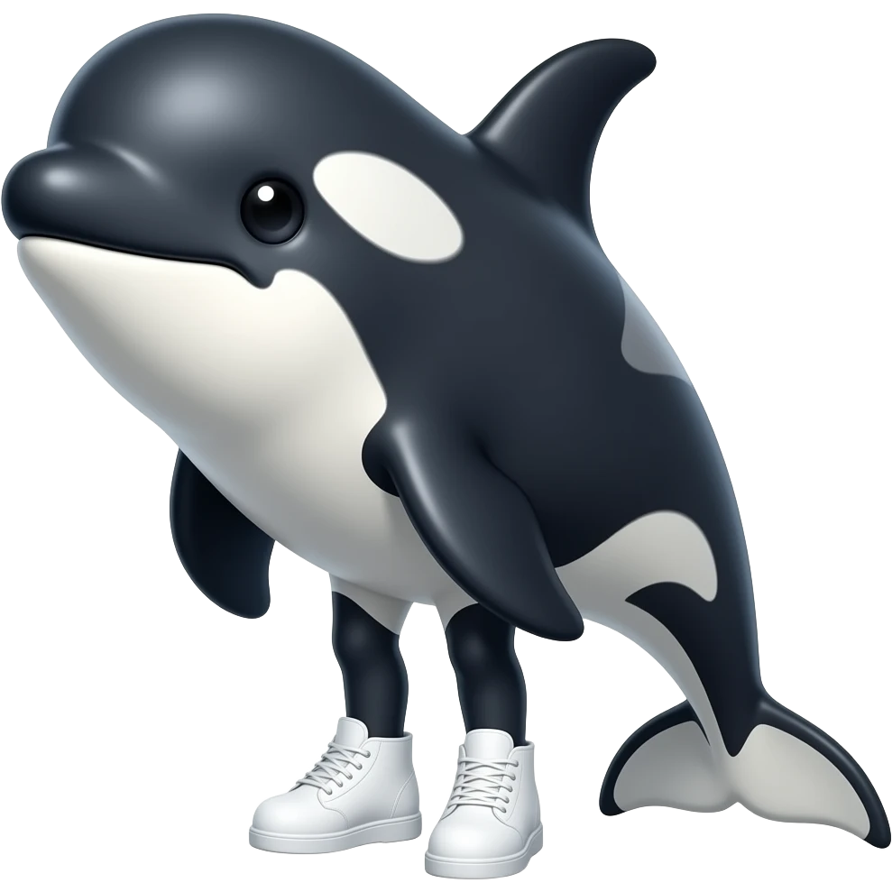 Orca with white shoes emoji