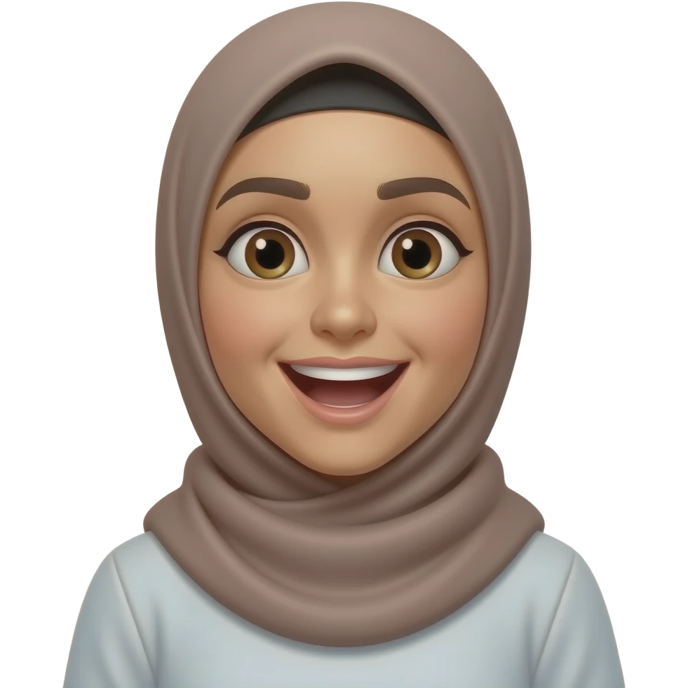 a hijabi person super excited emoji