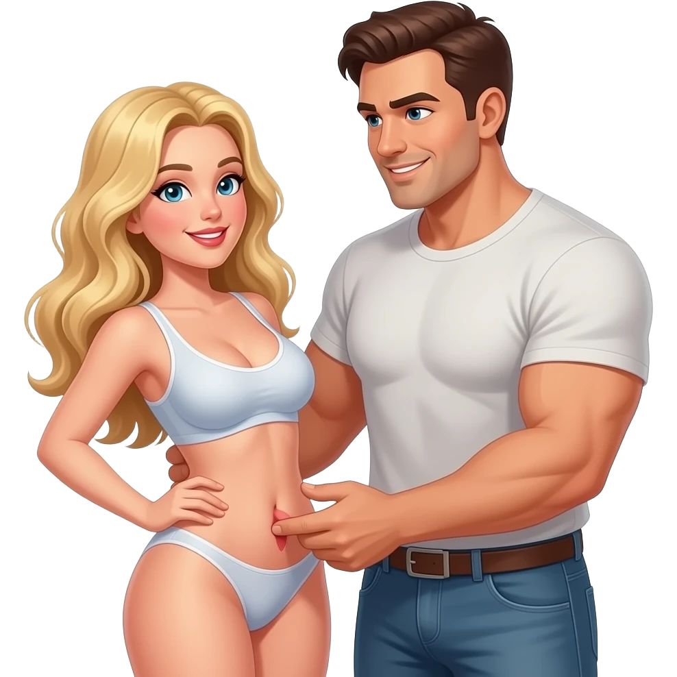 Girl naked blonde hair with big breasts and big ass with perfect vagina being fucked by a man with a big dick emoji