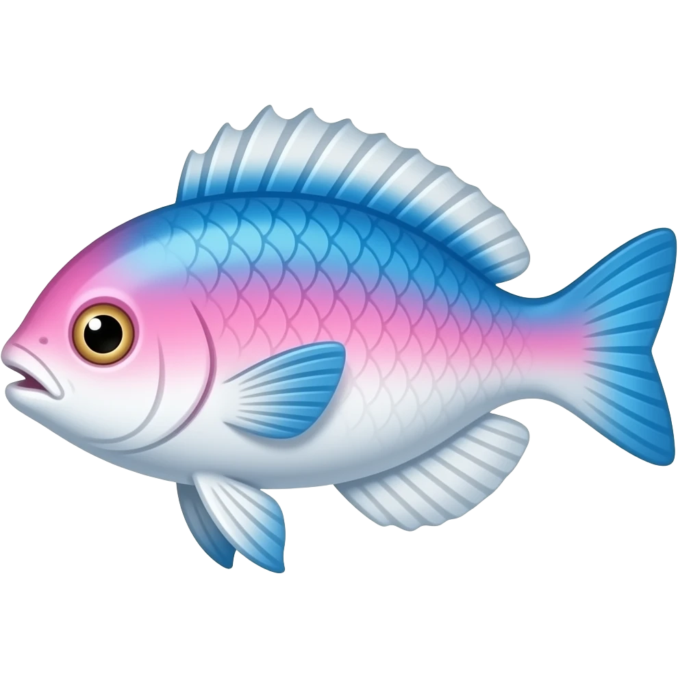 pink and blue and white coy fish swimming emoji