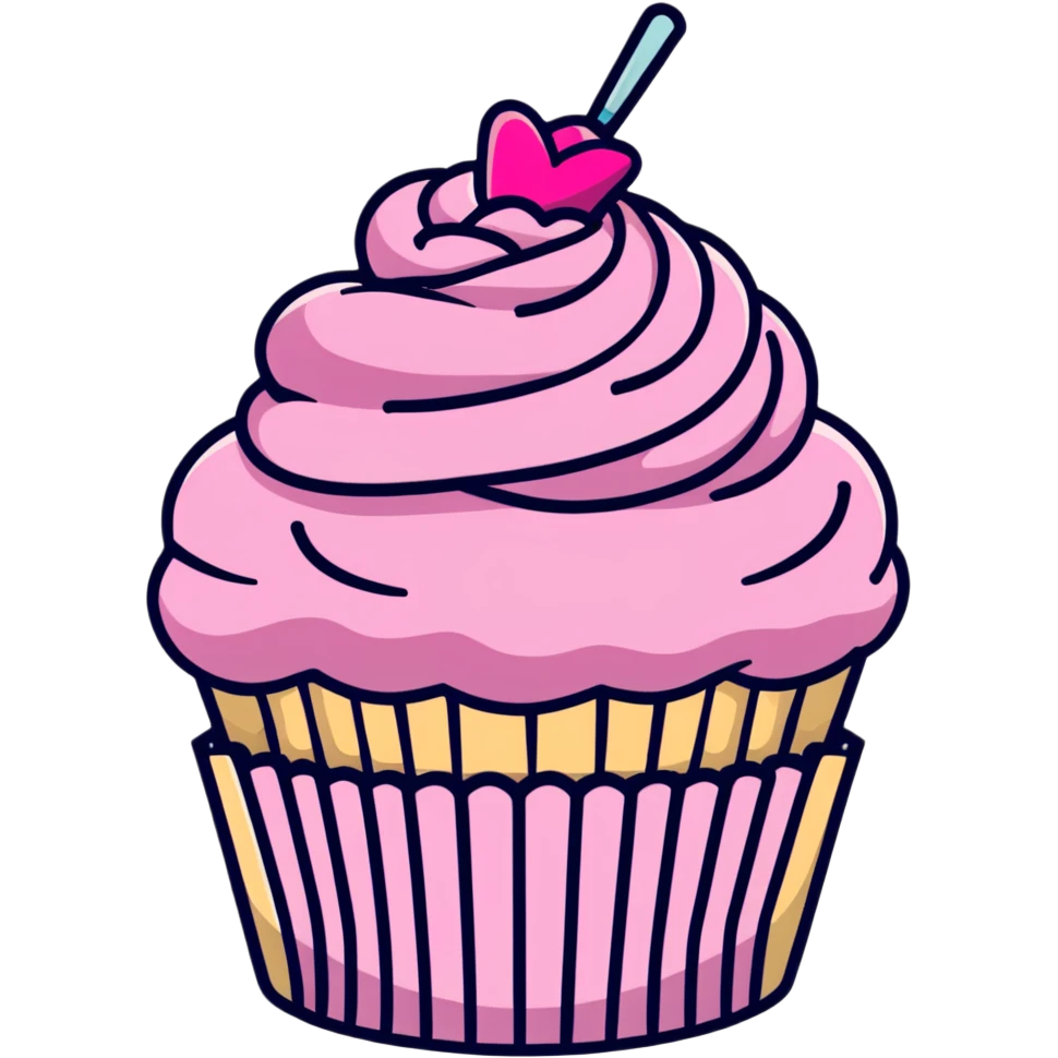 cupcake with pink icing emoji