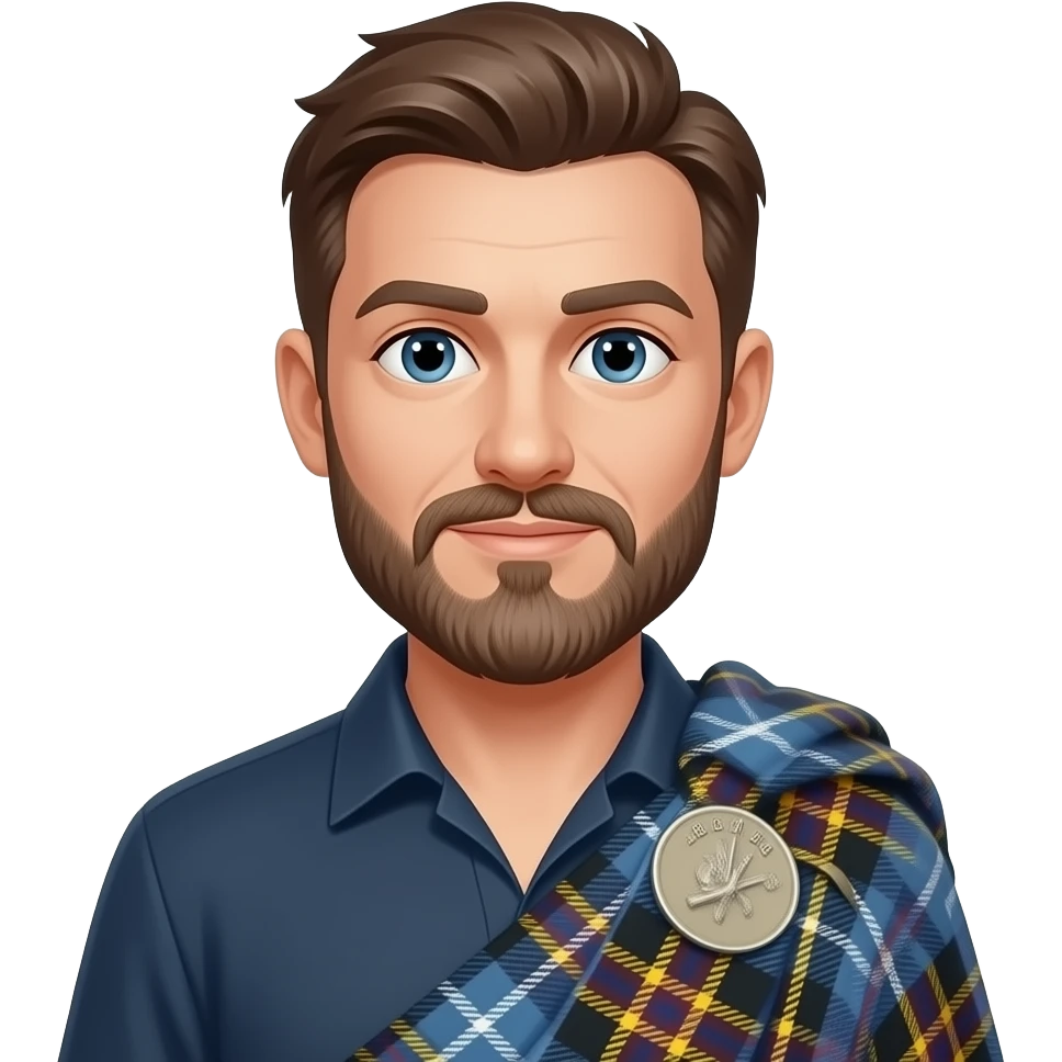 A clanman with a kilt with the Ancient Hay Tartan. emoji