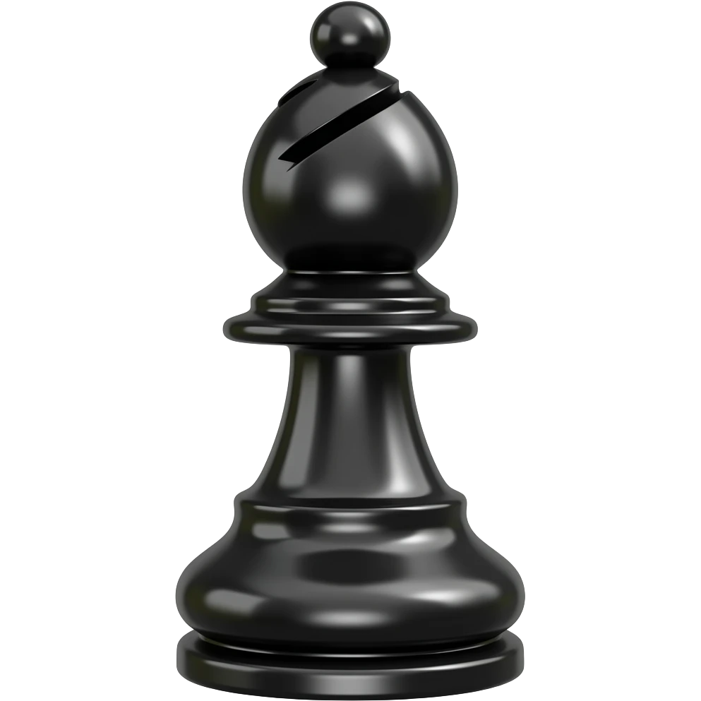 knight chess piece glossy black emoji