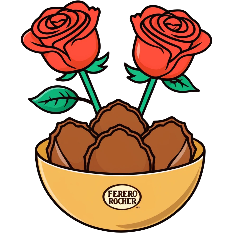 Ferrero rocher with roses emoji
