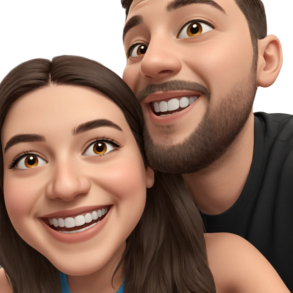 smiling girl and boy portrait emoji