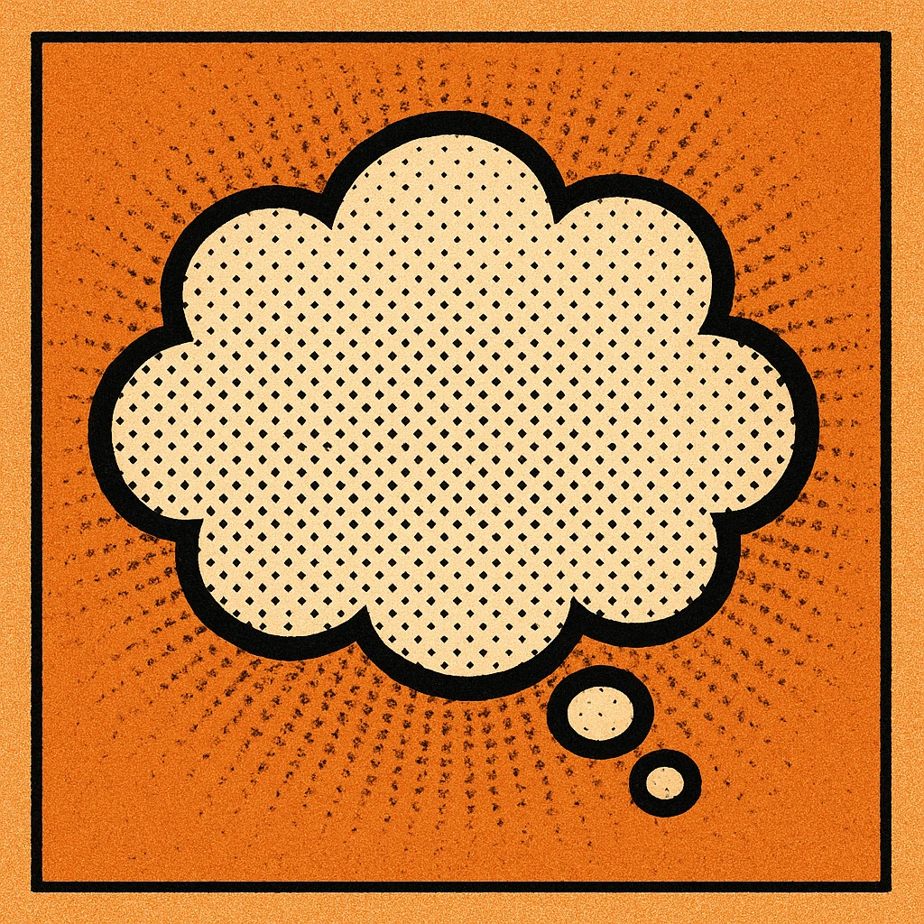 simple cartoon style empty thought bubble with soft cloud shape emoji
