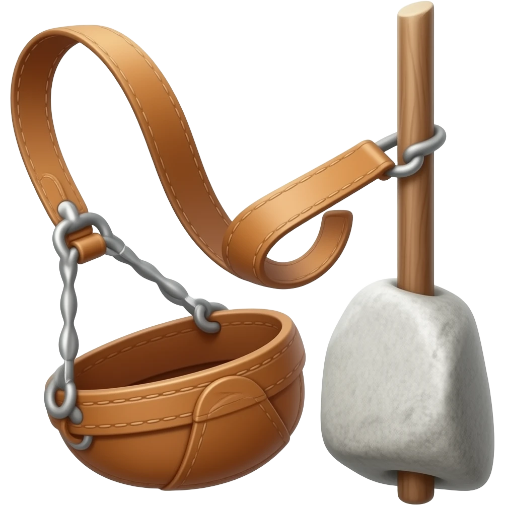 honda de cuero no palo con una piedra emoji