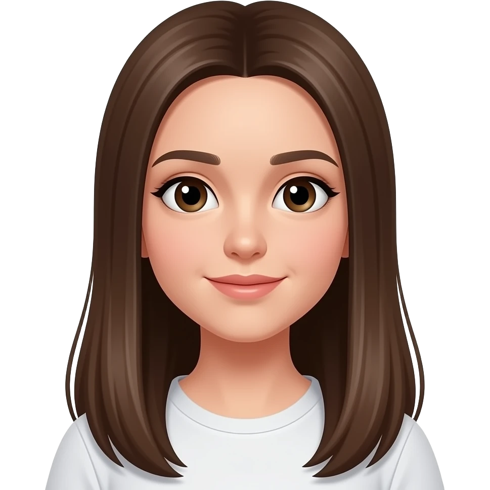 Emoji girl with long straight hair brown emoji