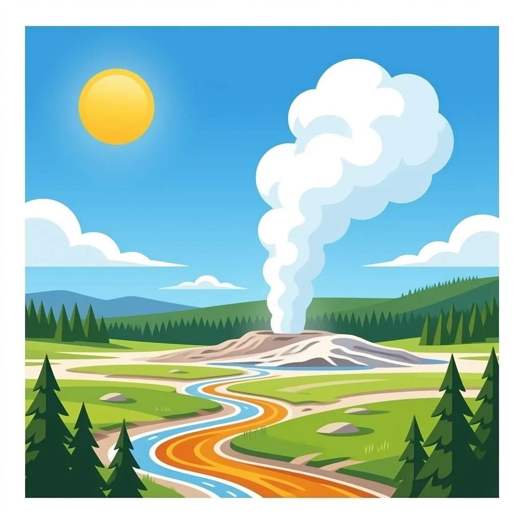 yellowstone national park old faithful geyser emoji