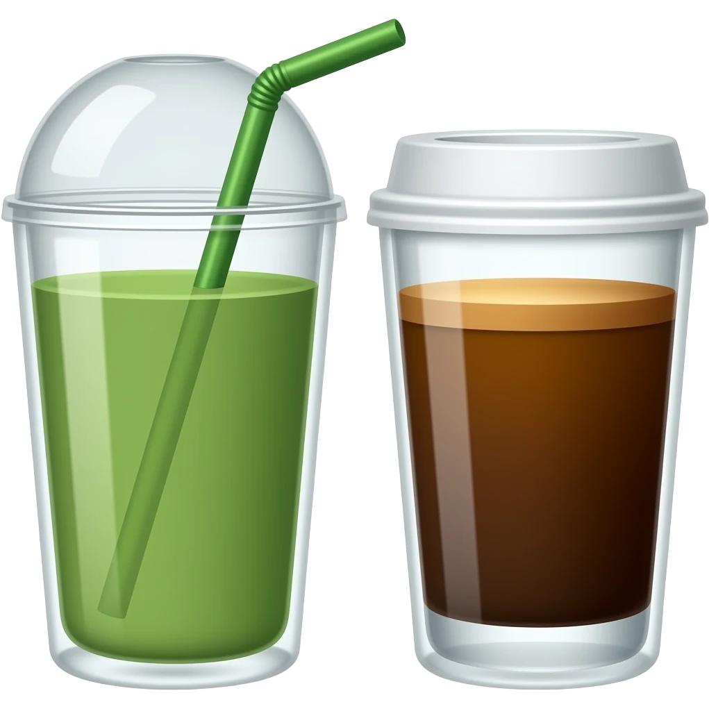 matcha and coffee emoji