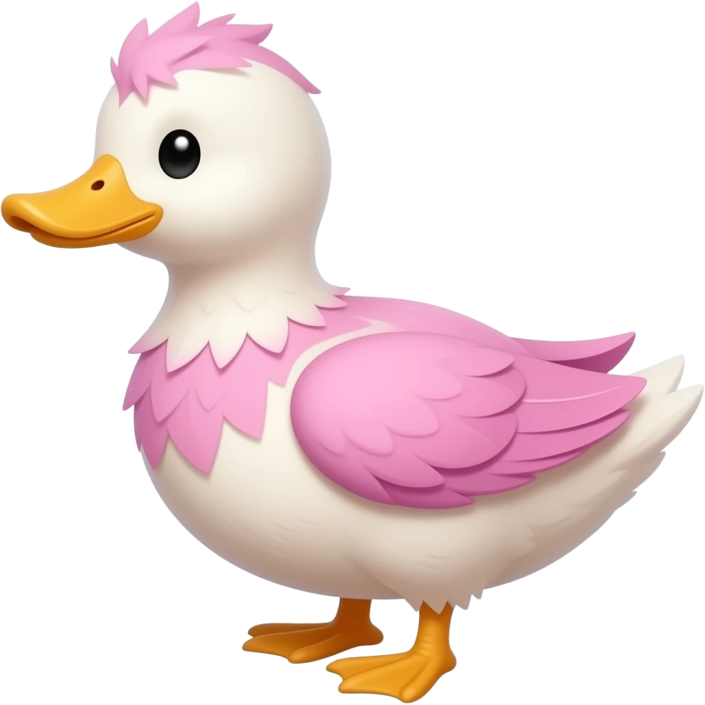 replace orange color of this duck with pink color emoji