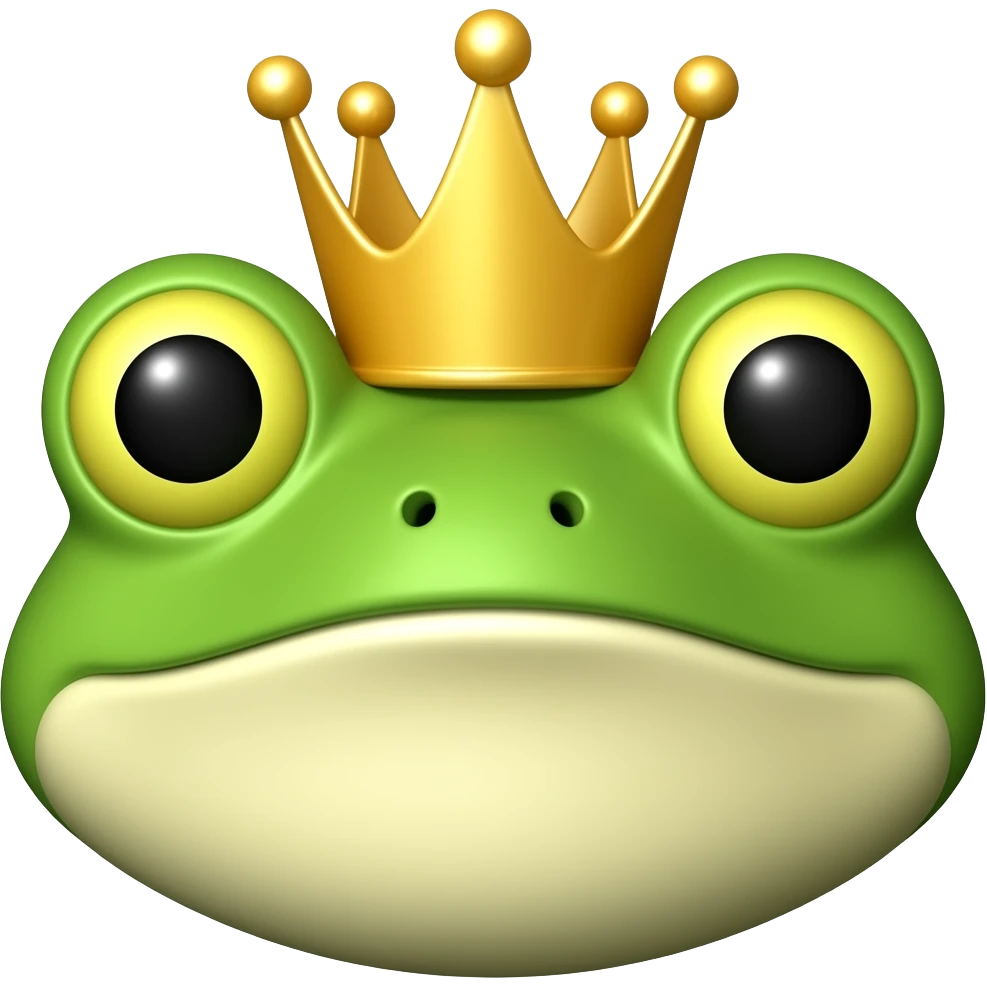 sapo cara con corona emoji