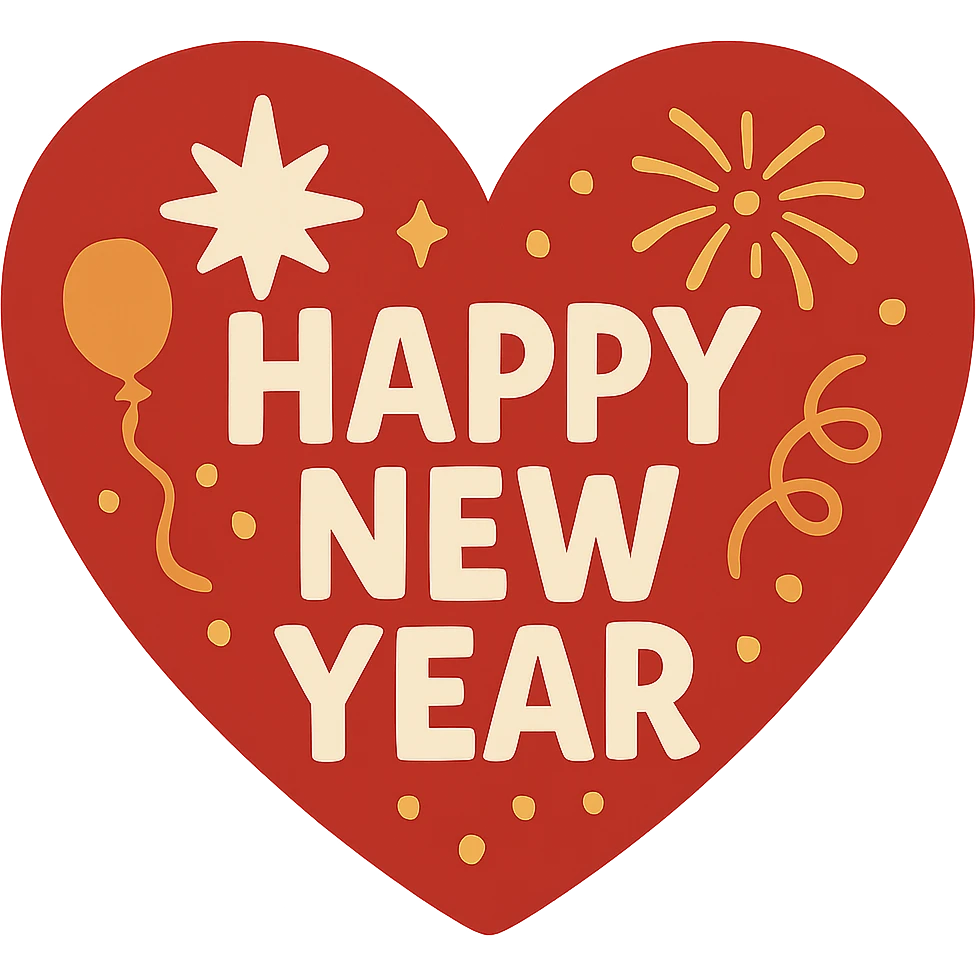 New year heart, remove background emoji