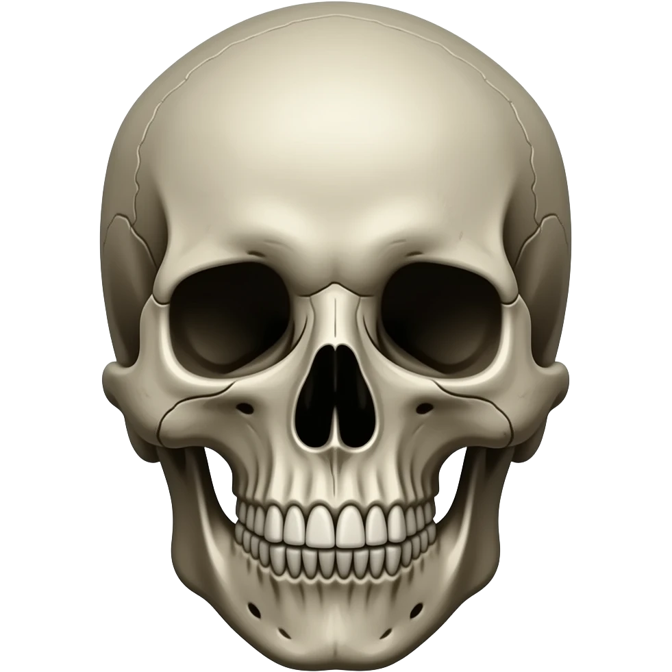 Realistic horror skull emoji