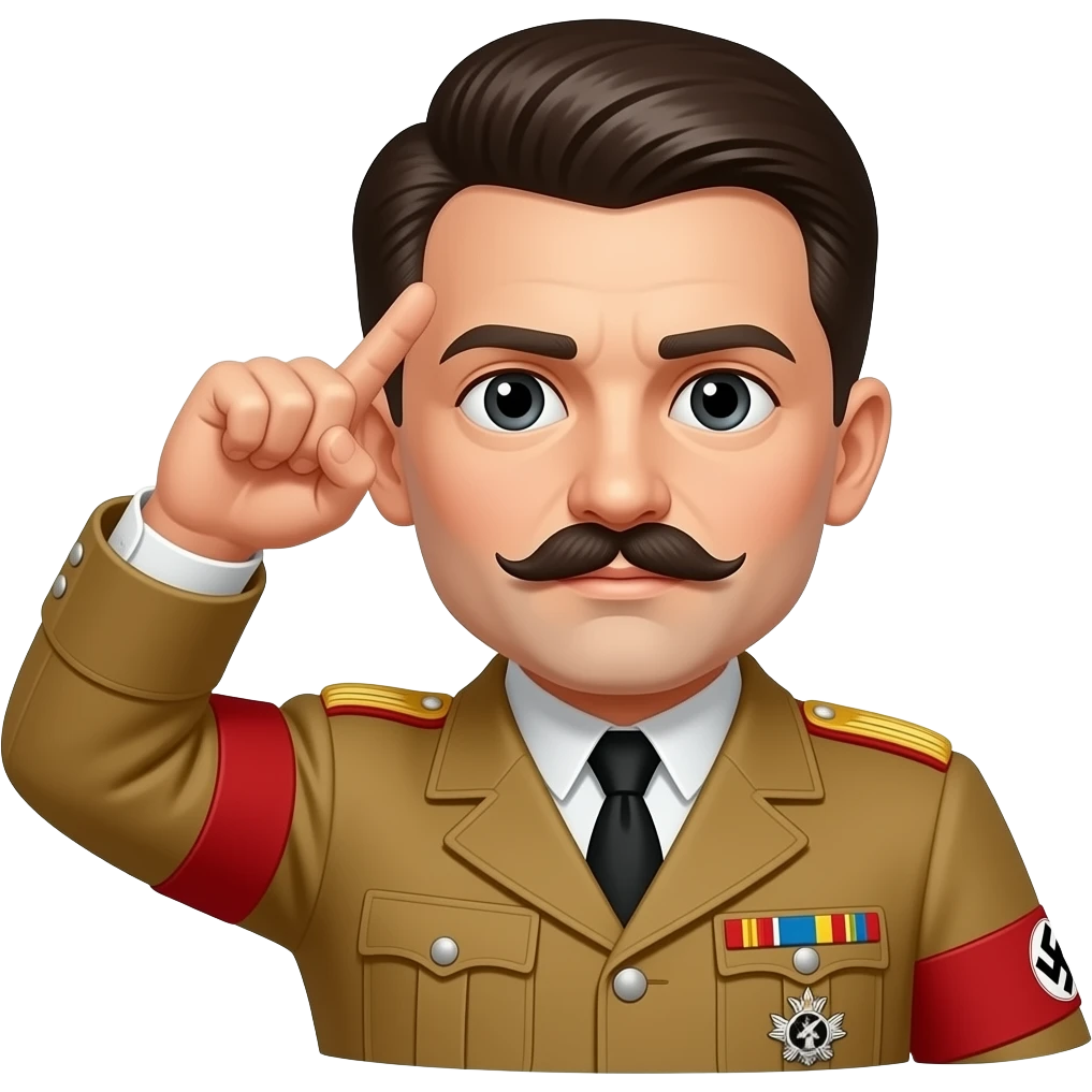 Hitlet avec sa petite moustache avec le salut nazi emoji