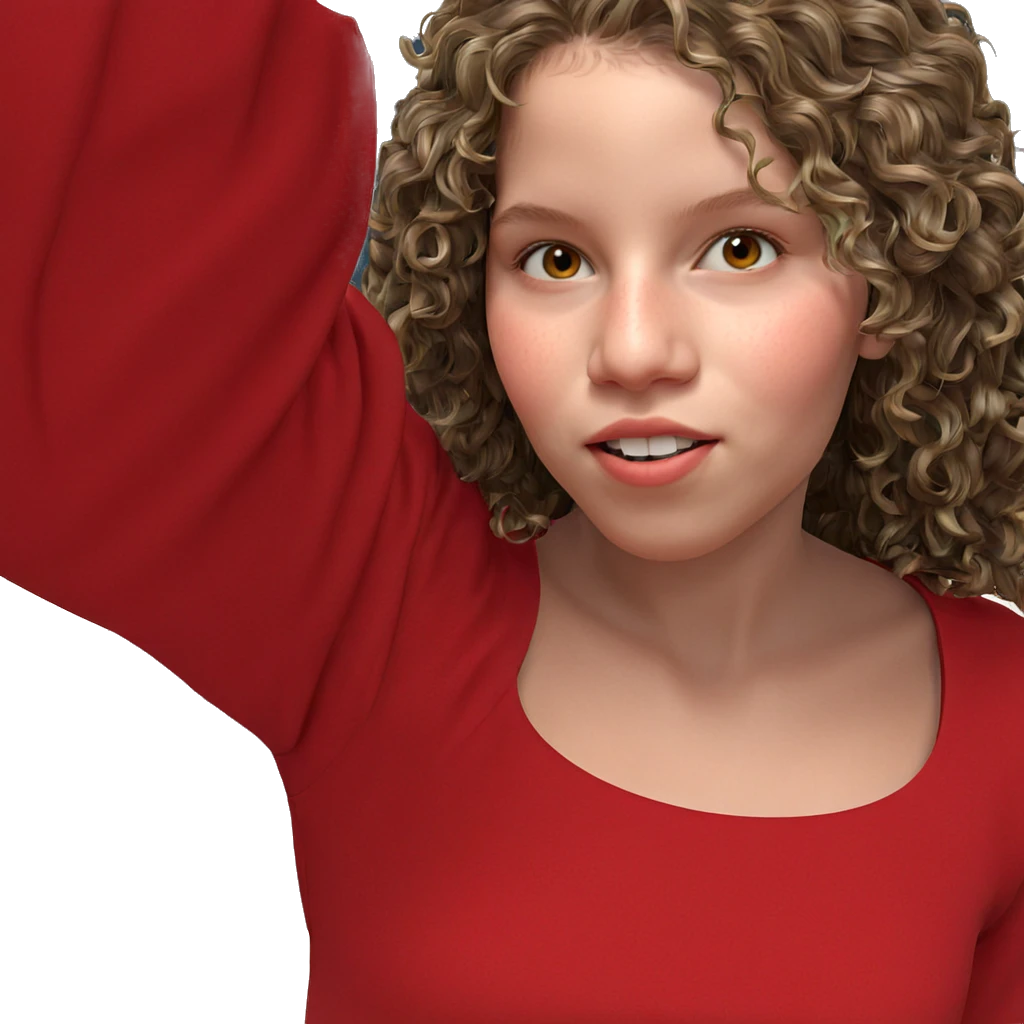 girl in red shirt emoji