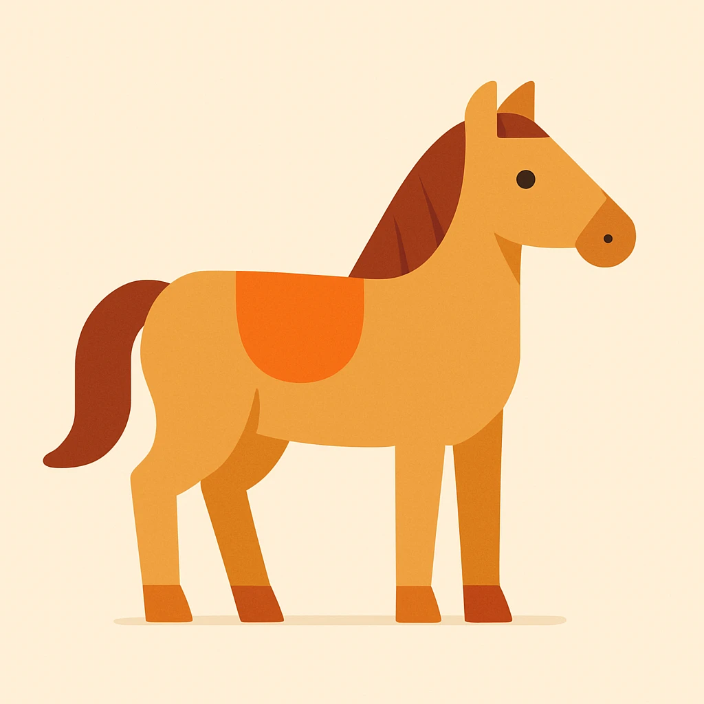 Flat design style horse emoji