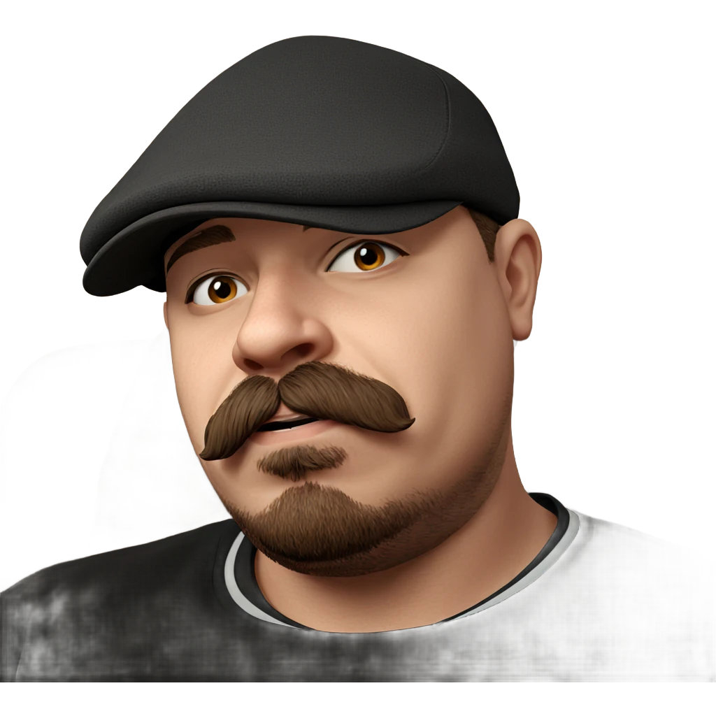 male portrait with facial hair emoji