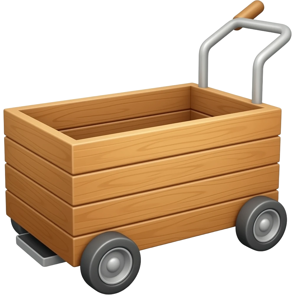Push cart from wood and wheel emoji