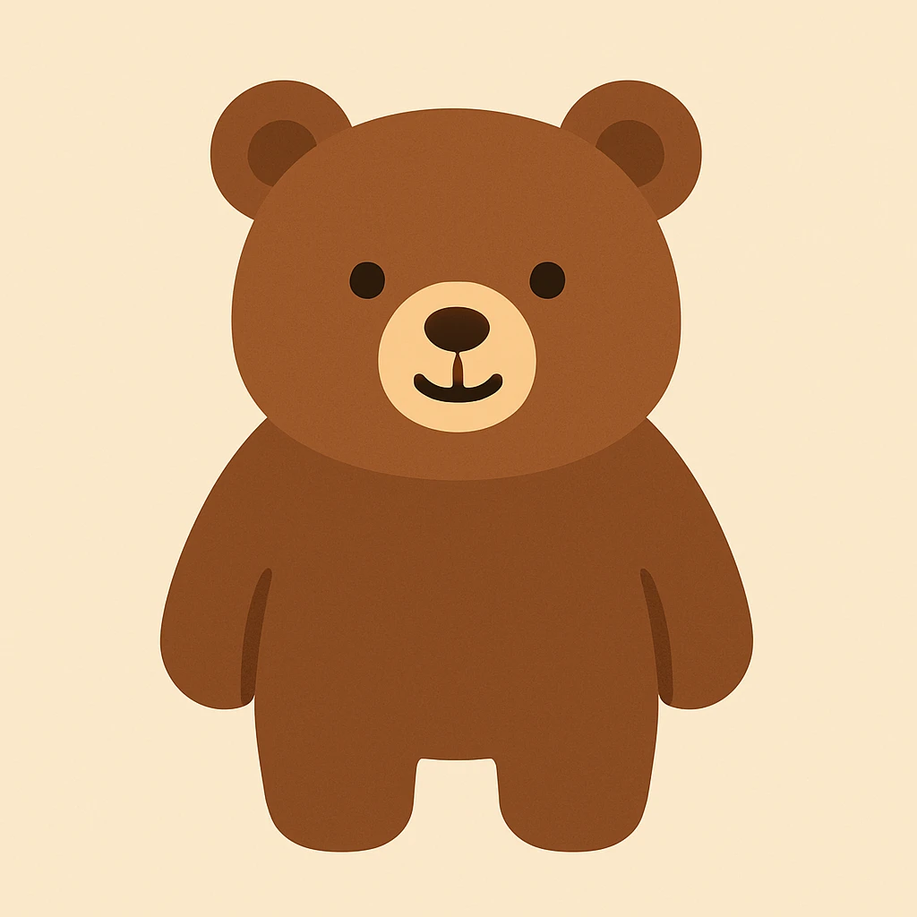 Flat design style bear emoji