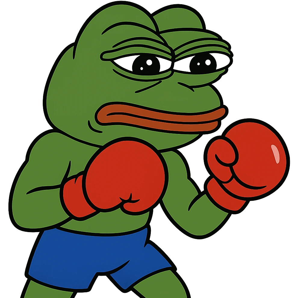 create a pepe boxing, white background emoji
