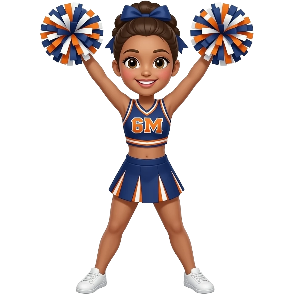 cheerleading navy blue and orange emoji