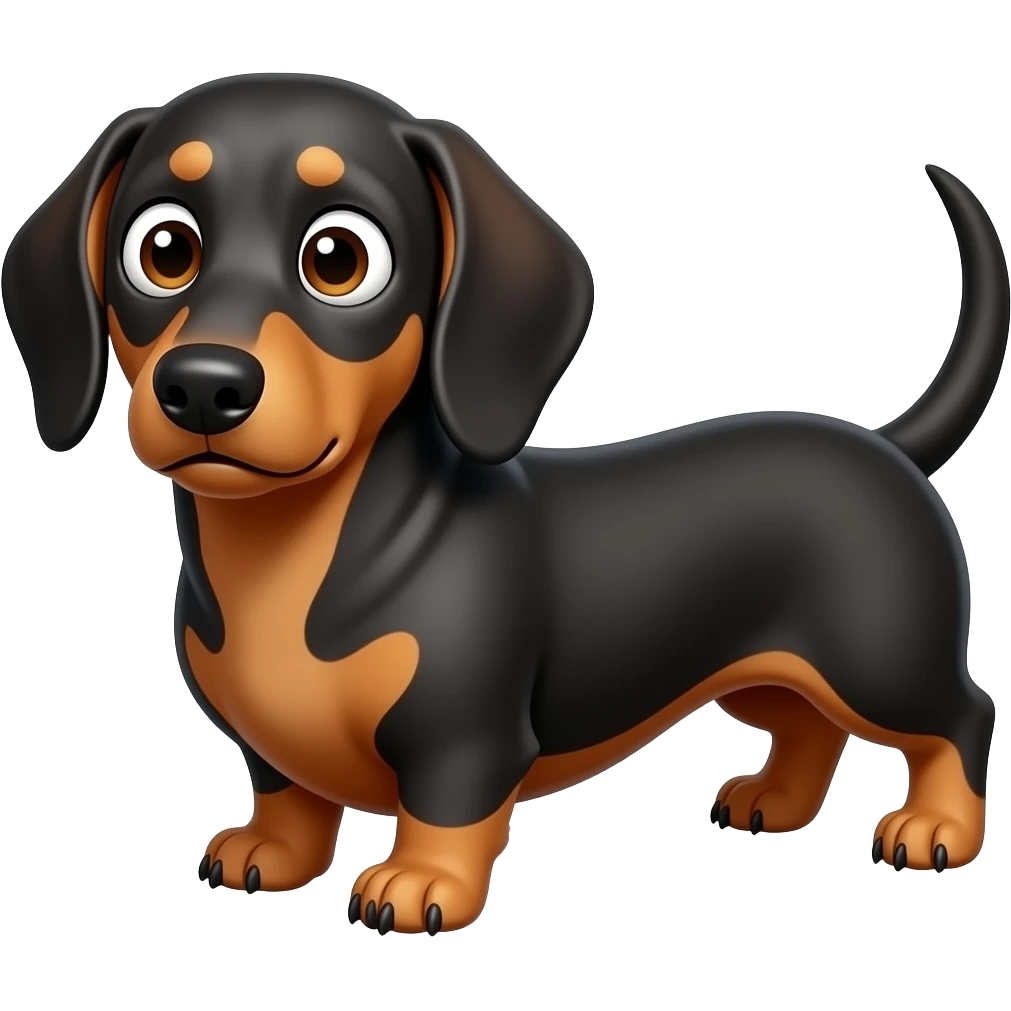 sad surprised dachshund wide eye full body emoji