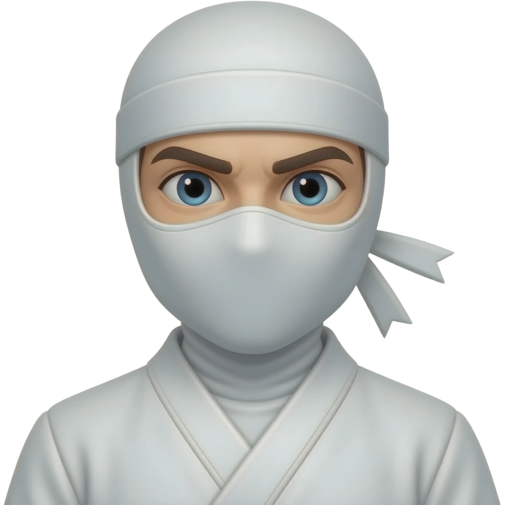 Faz um emoji de um ninja com a roupa branca emoji
