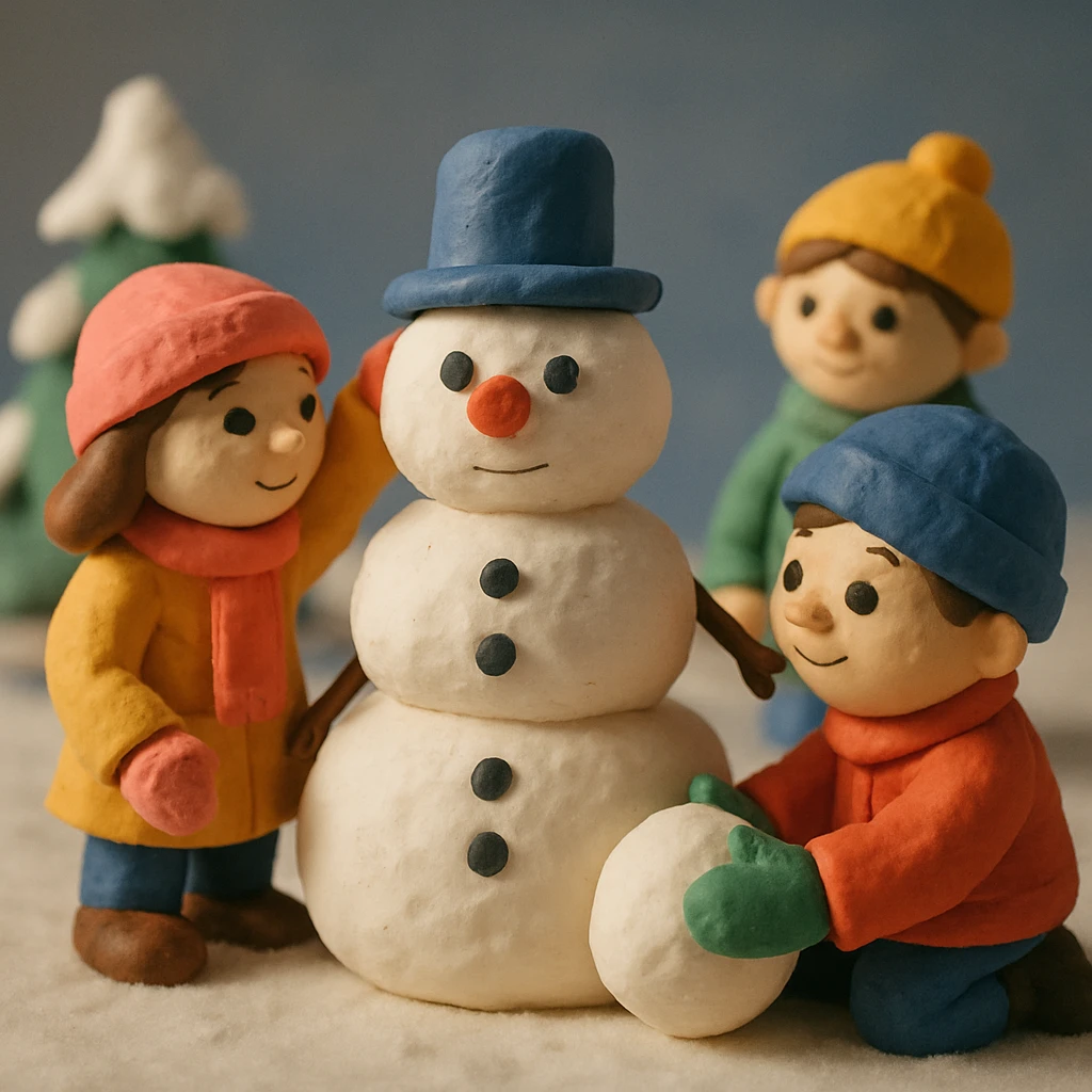 people making a snowman emoji
