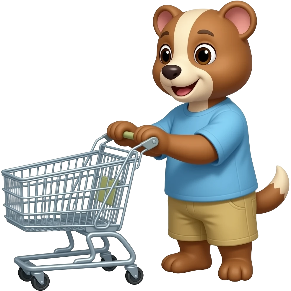 animal holding trolley emoji