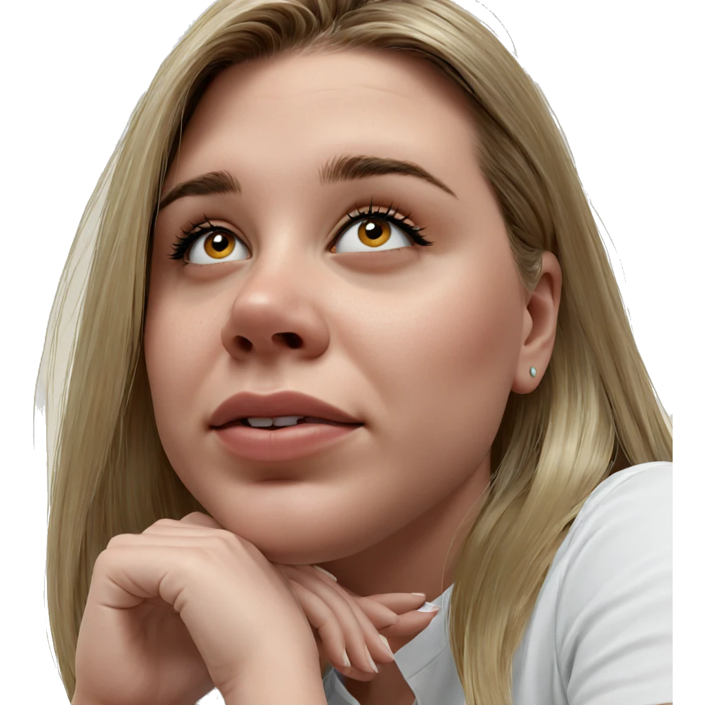 blonde girl in white shirt emoji
