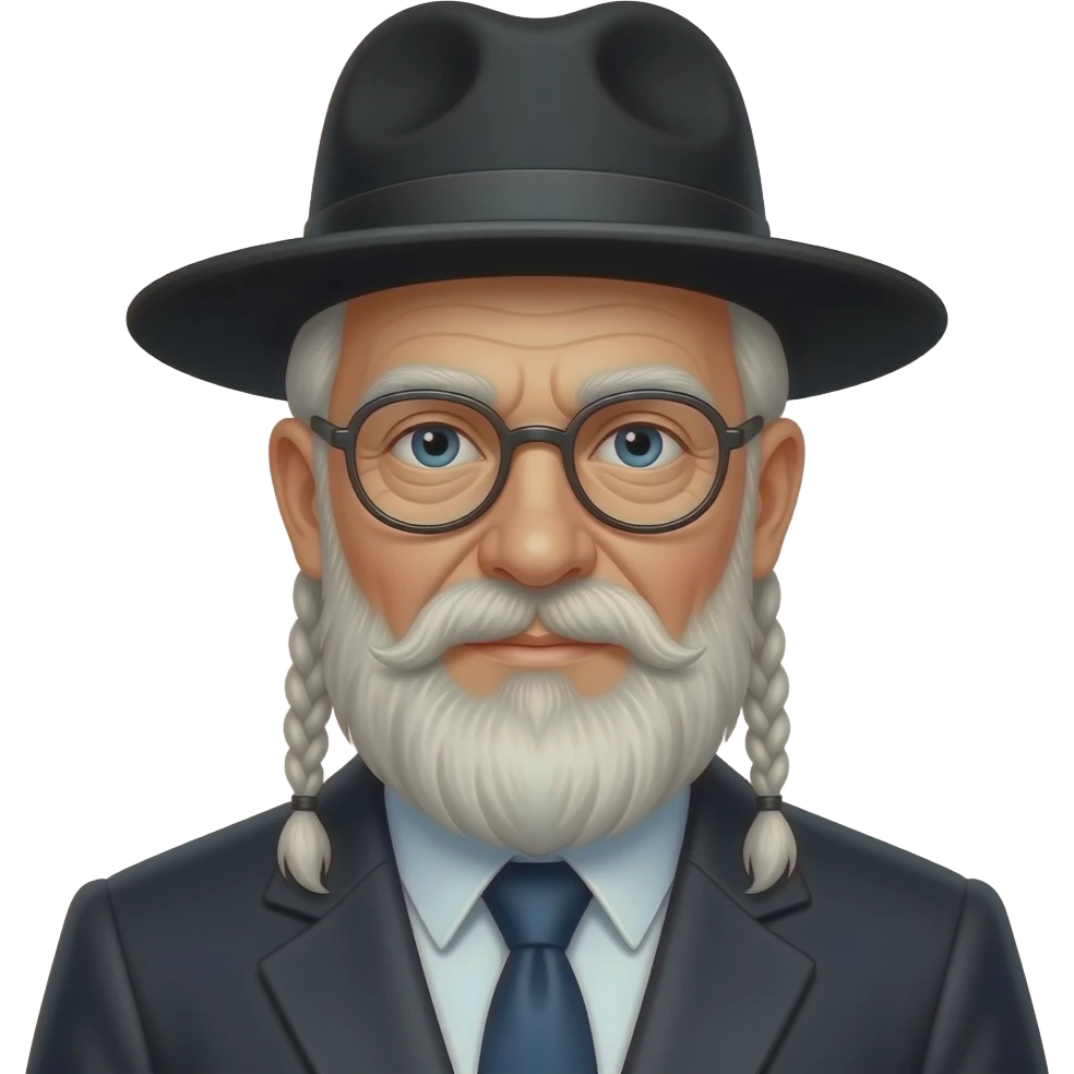 judío ortodoxo viejo con sombrero y con patillas largas emoji