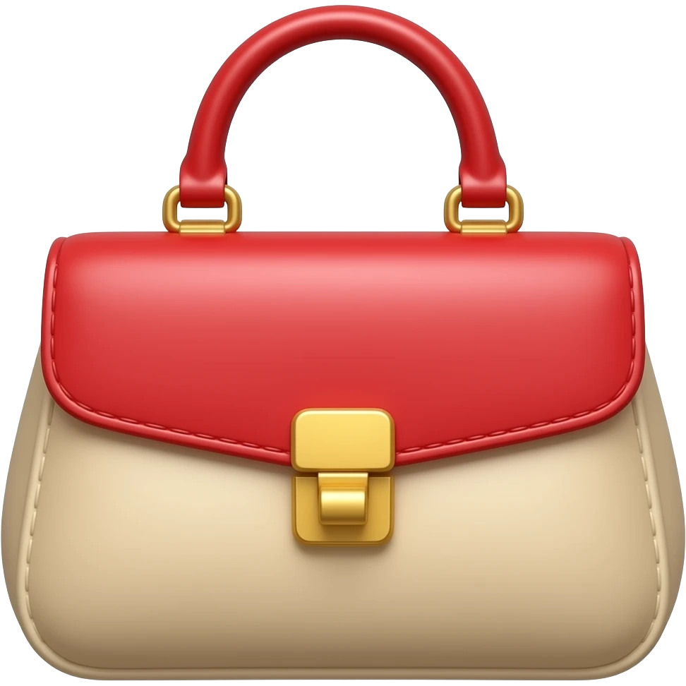 woman red and beige handbag emoji