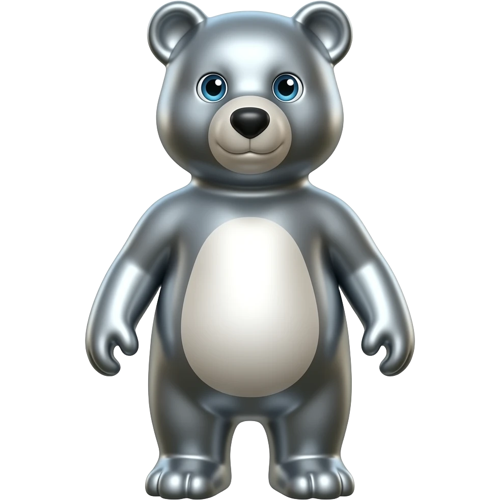 Metallic bear emoji