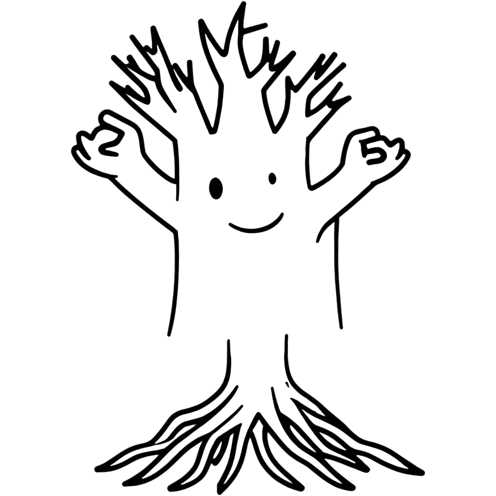 person grounded in nature with roots, strong and resilient emoji