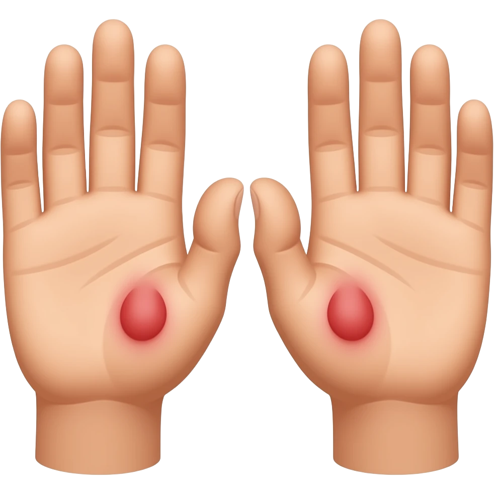 Stigmata on hands emoji