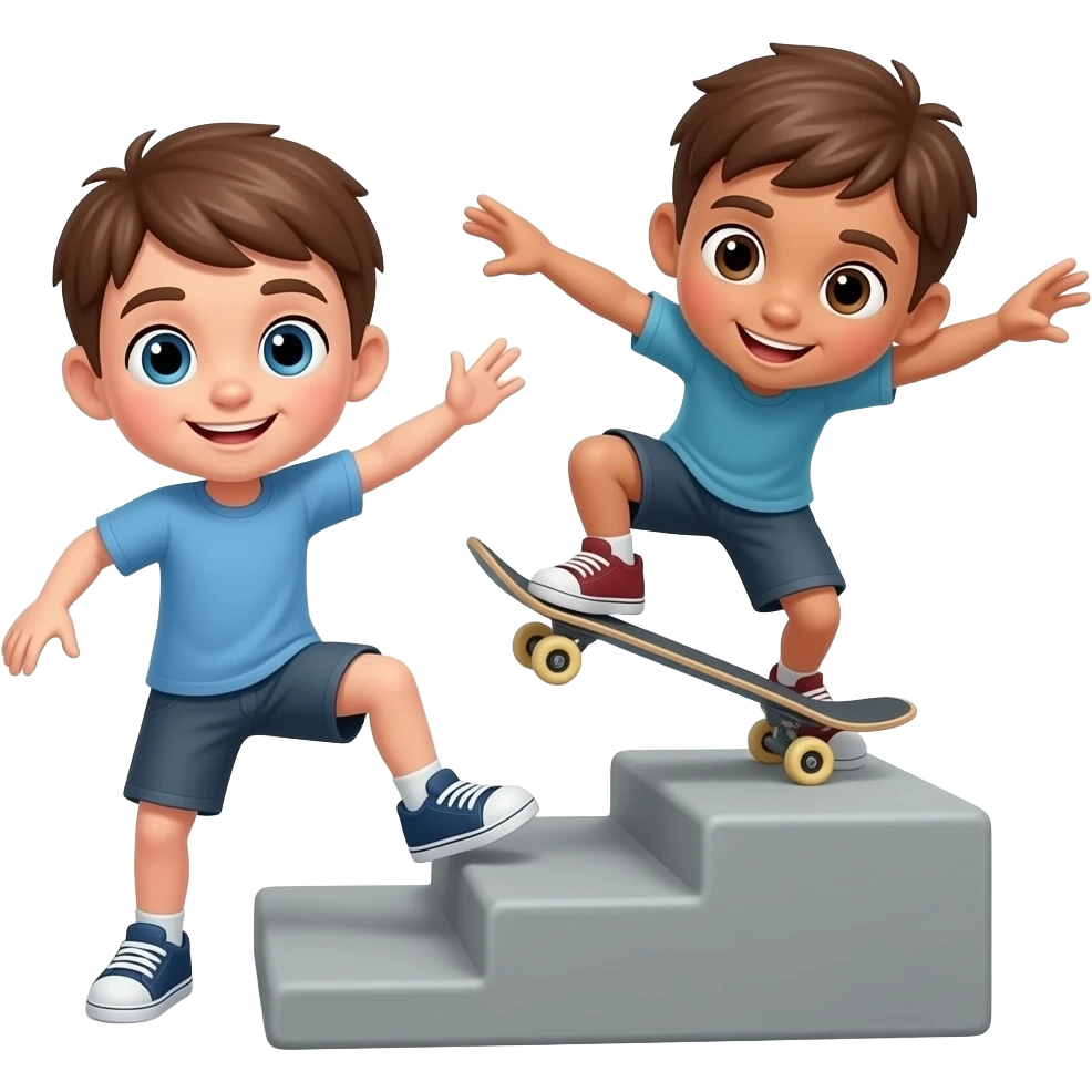 kids doing parkour emoji