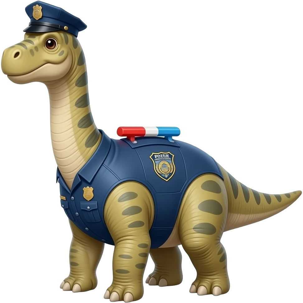 Make Brachiosaurus with police uniform. emoji
