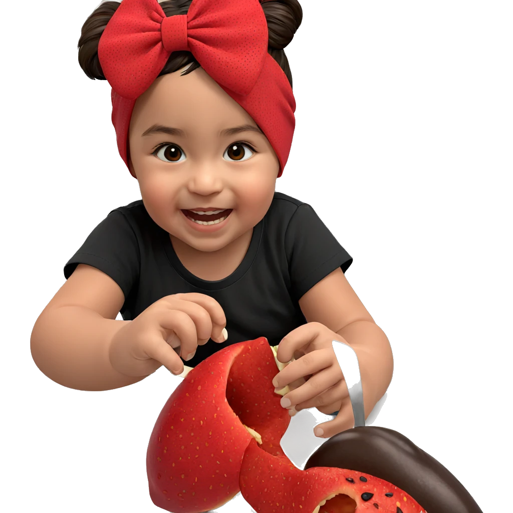 happy girl enjoying food emoji