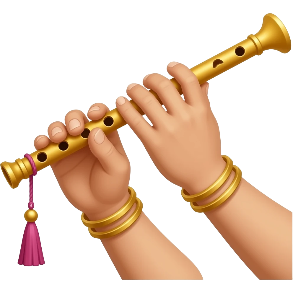 Krishna flute on hand emoji