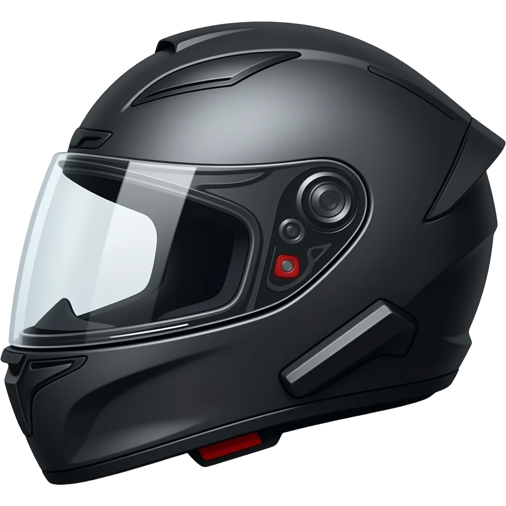 Emoji de capacete de motociclista preto com detalhes vermelhos emoji