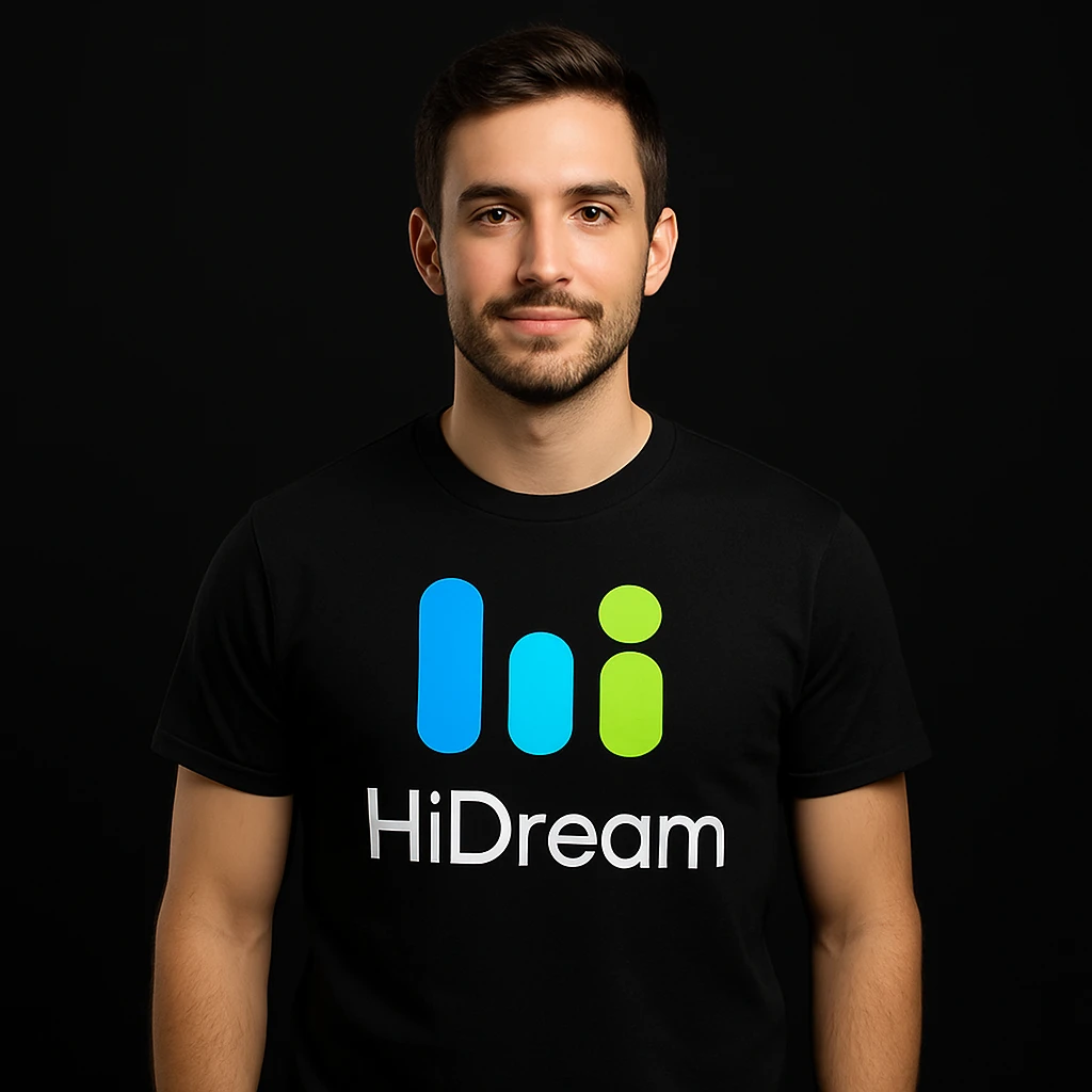 man wearing tshirt with this logo, black background  emoji