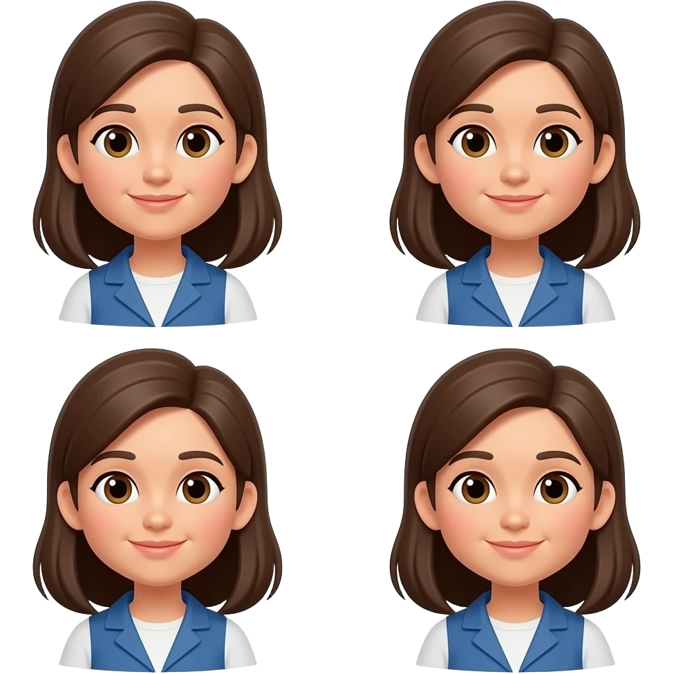 emoji style woman looks in different directions emoji